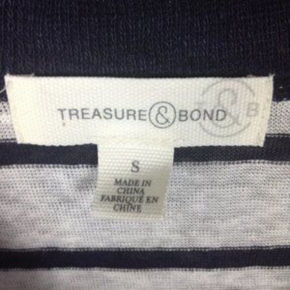 Treasure & Bond Cap Sleeve V-Neck Linen Tee size S - Picture 4 of 5